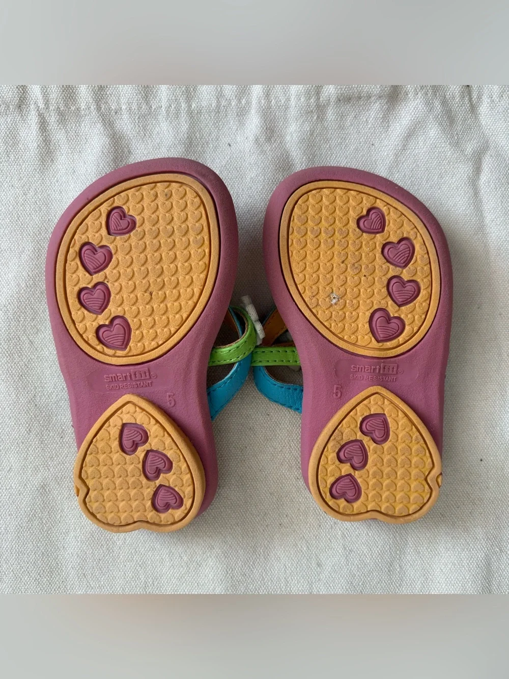 SmartFit Toddler Girls Multicolor Floral Flip Flop Sandals Slip On Size 5
